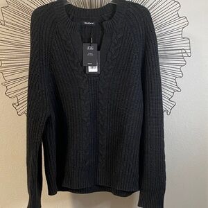 NAADAM V Neck Charcoal Grey Wool & Cashmere Sweater NWT Size XL